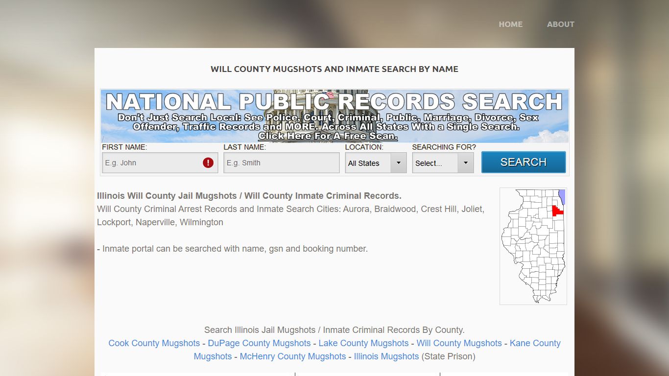 Will County Mugshots and Inmate Search By Name - FREEPEOPLESCAN.COM